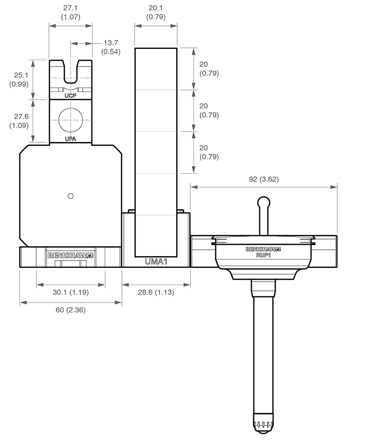 RUP1 probe change system dimensions