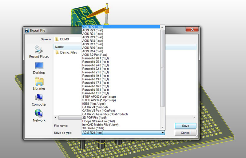 3D CAD visas i FixtureBuilder V8.0
