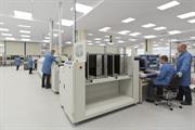 Surface mount electronics assembly line at Renishaw's Miskin facility