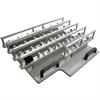 Custom CMM fixture using spring loaded clamps to hold 32 plastic parts
